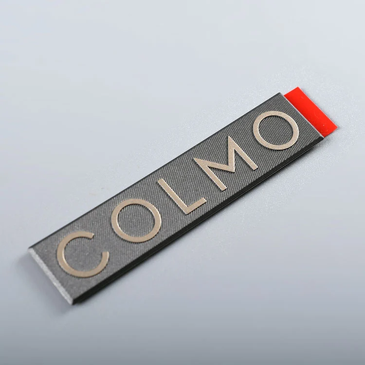 Label logo pelekat logam nikel electroforming