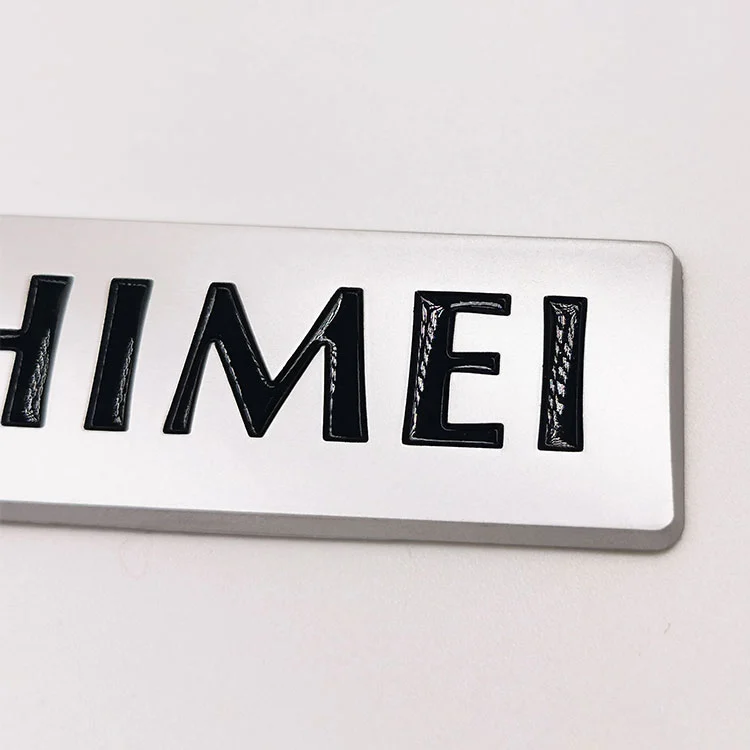 Logo embossed plastik abs plastik