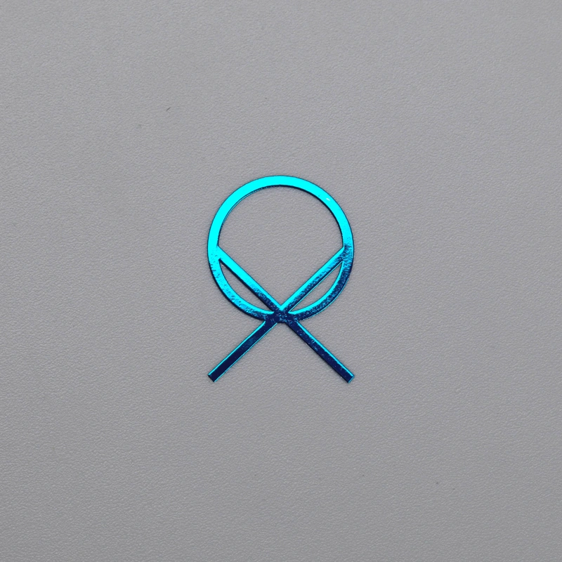 Tanda Label Nikel Warna Biru Chrome Tersuai