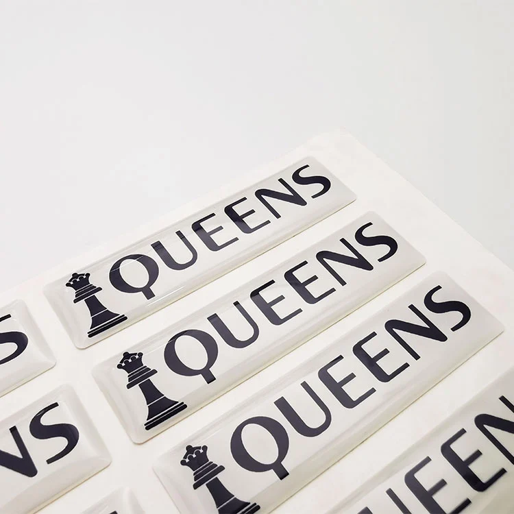 Label kubah resin epoksi