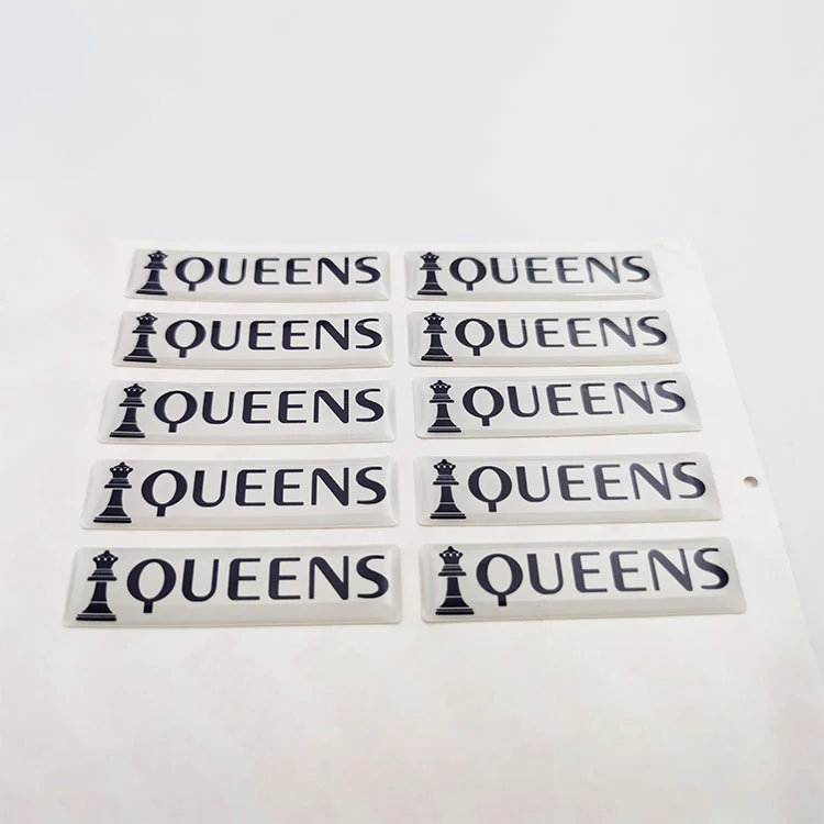 Label kubah resin epoksi