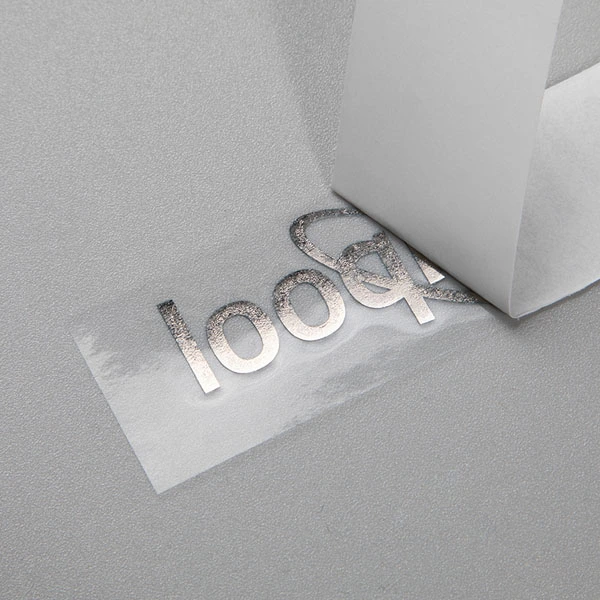 Pelekat Pemindahan Logam Tersuai Nickel Metallic disikat Pemindahan Label Pemindahan Pelekat logo Logam