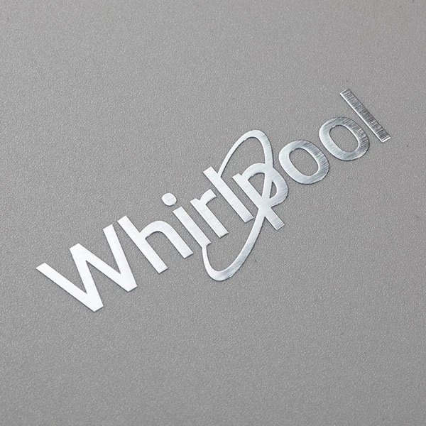 Pelekat Pemindahan Logam Tersuai Nickel Metallic disikat Pemindahan Label Pemindahan Pelekat logo Logam