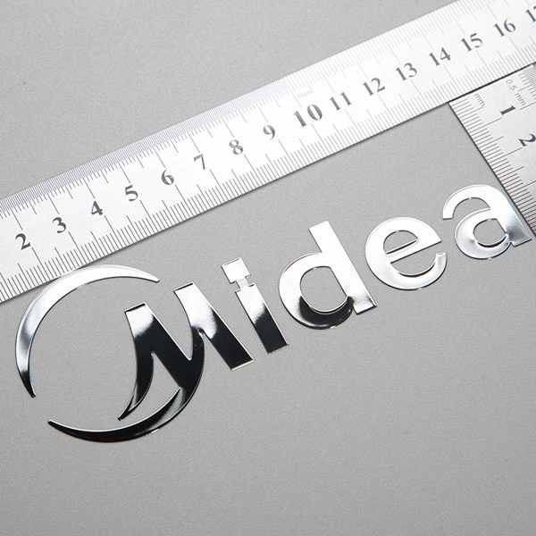 Pemindahan Logo Nikel 3D Emas Nipis Nipis Tersuai Label Huruf Metalik Pelekat Logam Kosmetik UV Pelekat Pelekat Chrome