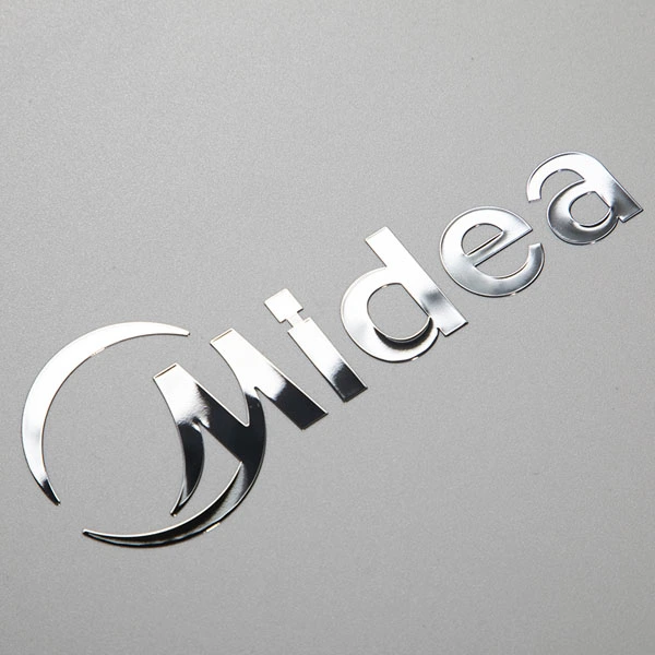 Pemindahan Logo Nikel 3D Emas Nipis Nipis Tersuai Label Huruf Metalik Pelekat Logam Kosmetik UV Pelekat Pelekat Chrome