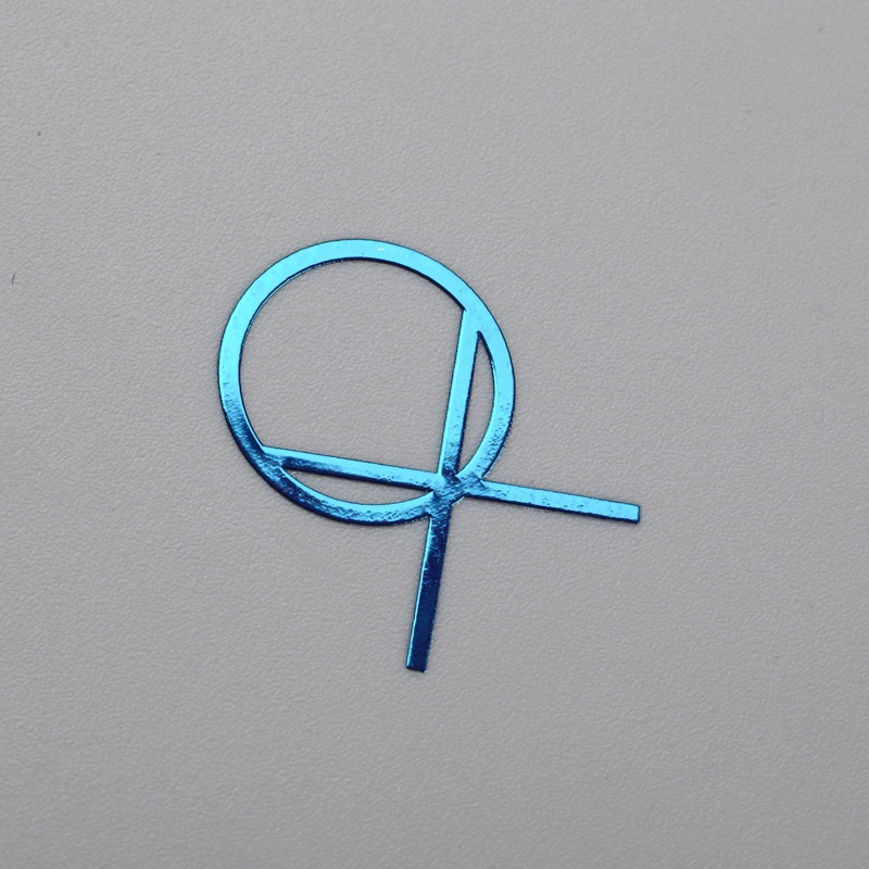 Tanda Label Nikel Warna Biru Chrome Tersuai