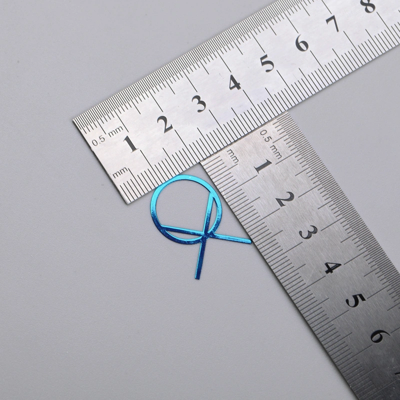 Tanda Label Nikel Warna Biru Chrome Tersuai