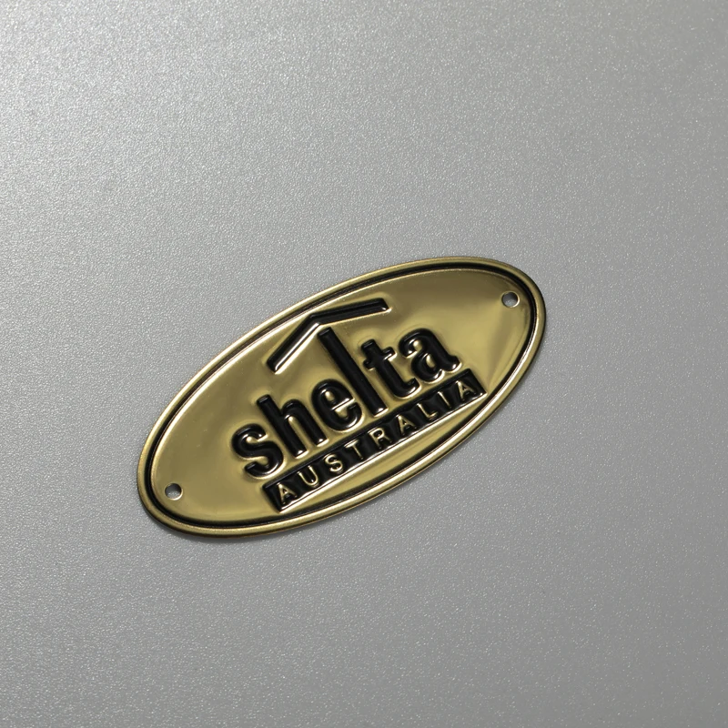 Logo Loyang Aluminium Keluli Tahan Karat Tersuai Plat Nama