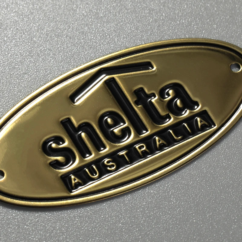 Logo Loyang Aluminium Keluli Tahan Karat Tersuai Plat Nama